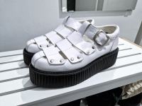 Underground Creeper Sandal White Leather Double Sole 39.5