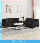 2-dijelni set sofa s jastucima crni od umjetne kože - NOVO
