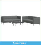 2-dijelni set sofa tamnosivi od tkanine - NOVO