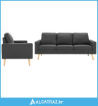 2-dijelni set sofa od tkanine tamnosivi - NOVO