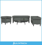 3-dijelni set sofa tamnosivi od tkanine - NOVO