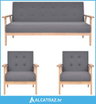 3-dijelni set sofa od tkanine tamnosivi - NOVO