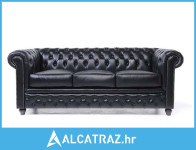 Chesterfield Trosjed Original Leather | 3-sjedišta | Black - NOVO