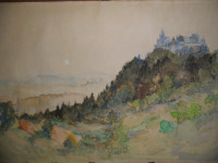 Dr. O. Bloss - AKVAREL, Eisfeld, Deutschland,  1947. g. 46x34cm,