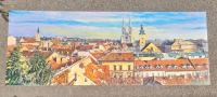 Ivan Vlašić ulje na platnu "Zagreb" 50x130cm