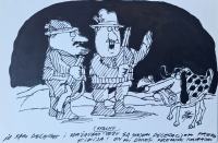 Mladen Bašić Bibi "Delegat" tuš strip 15x20cm; oko 1980.god; ponuda do