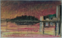 Velimir Matutinović - Split - Ulje / pastel iz 1987.