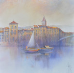 Vjekoslav Stipica "Trogir" ulje na platnu 80x80cm;