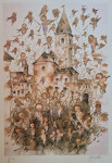 Željko Prstec "Na Božić" svilotisak serigrafija 50x35cm; iz 1995 g