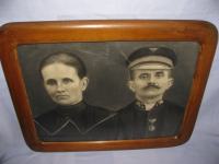 Fotografija OFICIRA Kraljevine Jug. sa suprugom. 44,5 x 35,5 cm. SAND