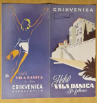 Stari art deco prospekt Crikvenica Vila Danica 20ih/30ih