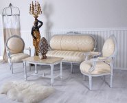 BAROKNI SET - ANTIKNA GARNITURA - SOFA + 2 FOTELJE + STOL SHABBY CHIC