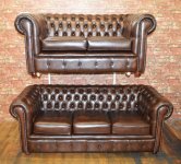 CHESTERFIELD TROSJED + CHESTERFIELD DVOSJED Engleska proizvodnja NOVO