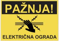 ZNAK UPOZORENJA za električni pastir - NA HRVATSKOM JEZIKU !