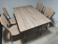 Blagovaonski stol i 4 stolice set, boja hrast