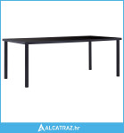 Blagovaonski stol crni 200 x 100 x 75 cm od kaljenog stakla - NOVO