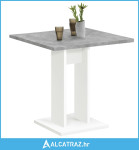 FMD blagovaonski stol 70 cm siva boja betona i bijela - NOVO