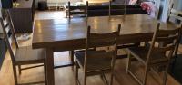 Hrastov masivni stol i hrastove stolice - ručni rad