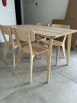 Ikea LISABO Stol, jasenov furnir, 140x78 cm