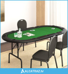 Sklopivi stol za poker za 10 igrača zeleni 206 x 106 x 75 cm - NOVO