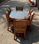 Stol + 6 stolica hrast puno drvo, zamjena ili prodaja