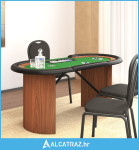 Stol za poker za 10 igrača držač za žetone zeleni 160x80x75 cm - NOVO