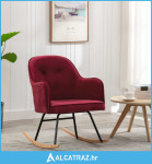Stolica za ljuljanje crvena boja vina baršunasta - NOVO