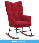 Stolica za ljuljanje crvena boja vina baršunasta - NOVO