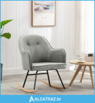 Stolica za ljuljanje siva baršunasta - NOVO