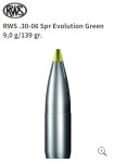 RWS Evolution Green kal. 30-06 karabinsko streljivo