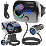 8V1 auto FM transmiter SD bluetooth 2x USB 12-24V LED RGB