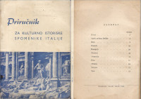 Priručnik za kulturno istorijske spomenike Italije - Banja Luka 1959.