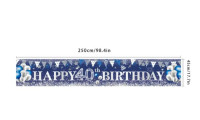 Banner za 40. rođendan plavi Happy birthday