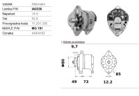 ALTERNATOR MAHLE (BIVŠA ISKRA) 14V 55A ZA TRAKTOR FIAT