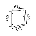 Staklo kabine bočno desno, Massey Ferguson 4272766M1