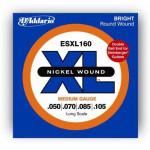 D'Addario Nickel Wound Bass Guitar String Medium, 50-105, Double Ball