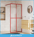 Stijenka za walk-in tuš sa staklom ESG crvena 100 x 195 cm - NOVO