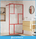 Stijenka za walk-in tuš sa staklom ESG crvena 115 x 195 cm - NOVO