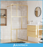 Stijenka za walk-in tuš sa staklom ESG zlatna 115 x 195 cm - NOVO