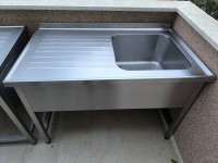 Inox stol 1200x700x850 sa sudoperom 500x500x300