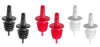 Free flow pourer - set of 6, Bar up, 2 black, 2 white, 2 red, 6 pcs