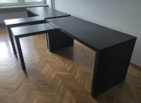 2x RADNI STOL + izvlačna ploča, 151 x 65 cm, crna, Ikea MALM - HITNO !