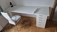 Ikea radni stol s dva ladičara i stolica gratis - kao novo!