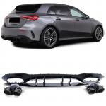 Mercedes A Klasa W177 Hatchback difuzor AMG A45 + nastavci auspuha crn