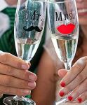 Čaše za mladence za vjenčanje / Mr & Mrs