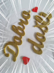 Stiropor natpis dobrodošli zlatni gliteri
