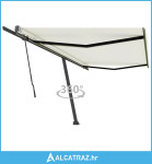 Samostojeća tenda na ručno uvlačenje 500 x 350 cm krem - NOVO