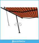 Samostojeća tenda na ručno uvlačenje 500x350cm narančasto-smeđa - NOVO