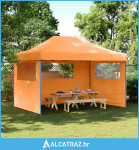 Sklopivi prigodni šator za zabave s 3 bočna zida narančasta - NOVO