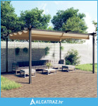 Vrtna sjenica s pomičnim krovom 4 x 3 m smeđesiva - NOVO